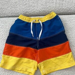 Hanna Andersson Boys Striped Swim Shorts
